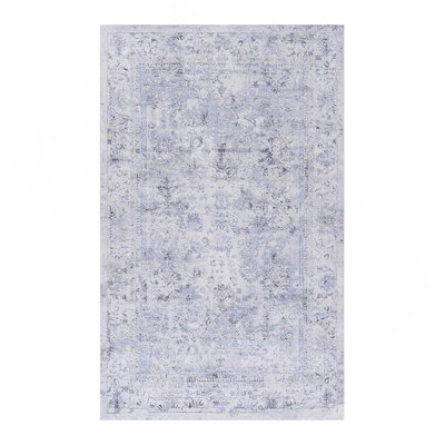 Blue Washable Rug Area Rug