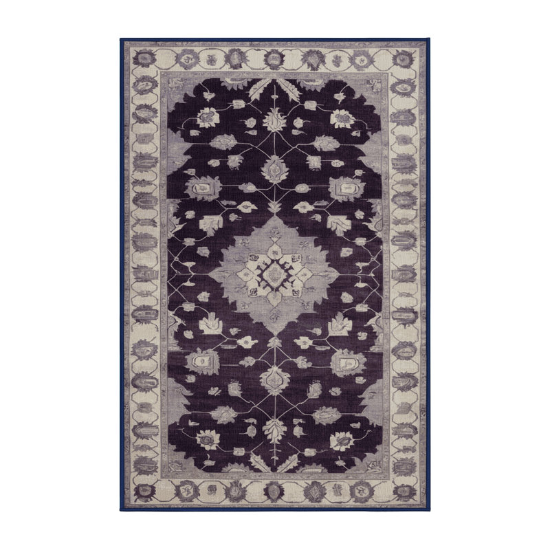 Machine Washable Overdyed Purple Area Rug, Rectangle 8' x 10'
