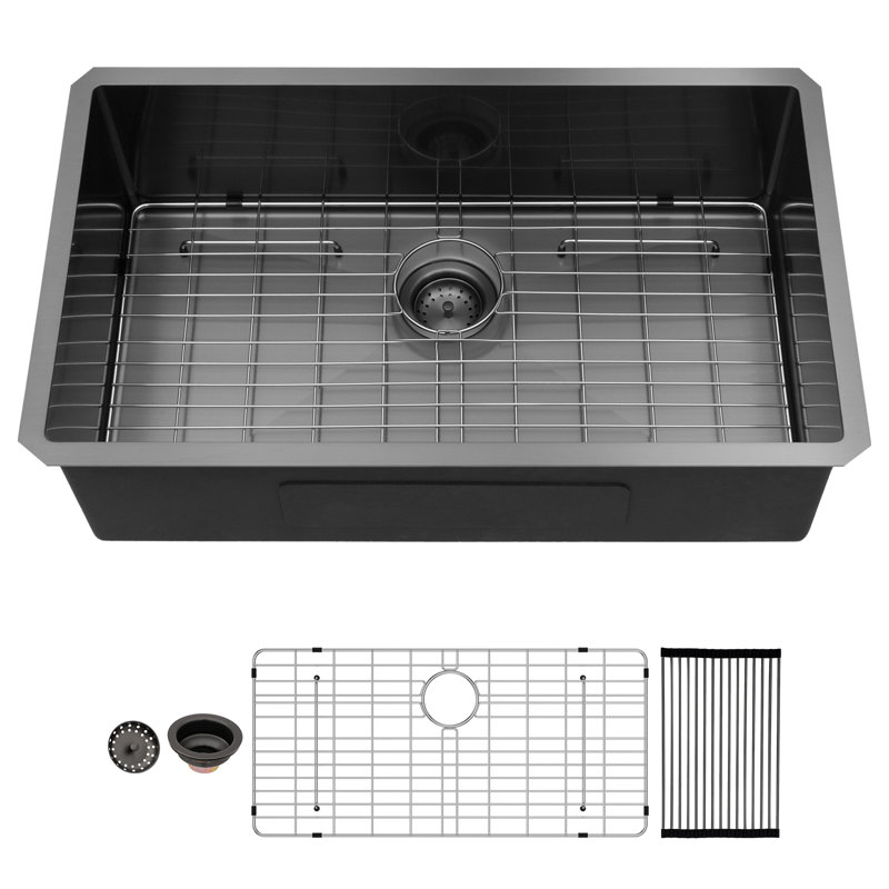 Évier de cuisine en acier inoxydable encastrable 33 po L 33 po