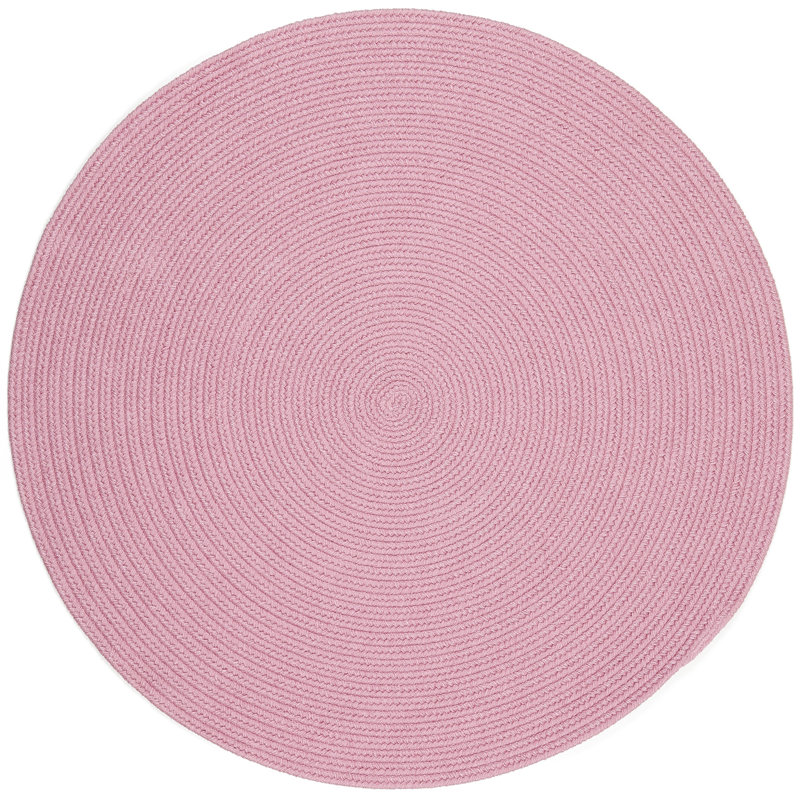 Tapis rose tressé à la main Misha, Rond 6 pi
