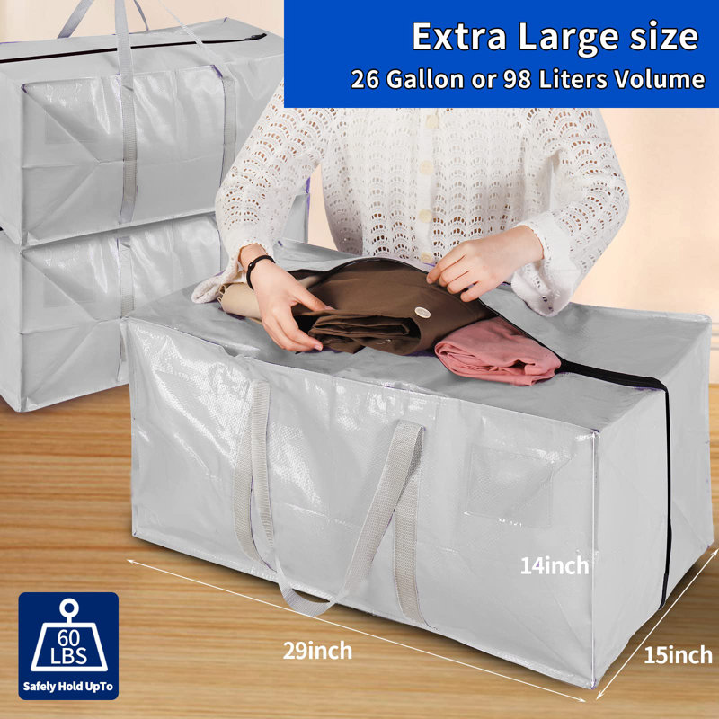 Sac de rangement en tissu Rebrilliant, 104 pintes, Gris