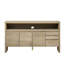 Buffet 3 portes 60 pouces à 3 portes, placage de frêne massif, rangement de couloir style moderne U 3 tiroirs 3 tiroirs, polyvalent pour la maison