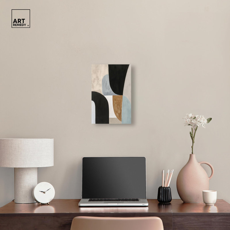 Art géométrique «Boho» par Art Remedy, H 15 po x l 10 po, Toile tendue