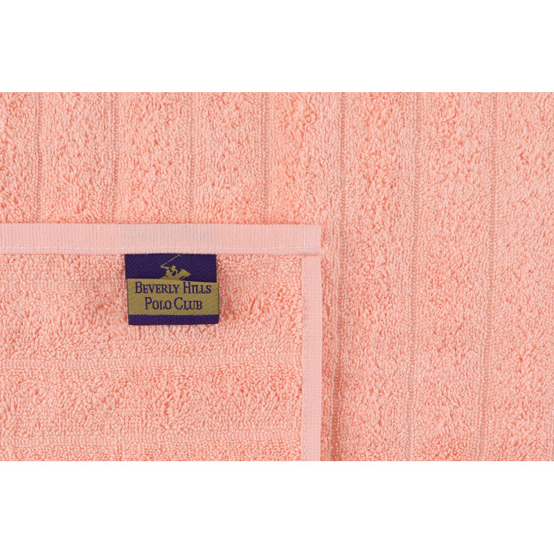 Ensemble de 4 serviettes de bain en coton turc, Rose clair / rouge foncé