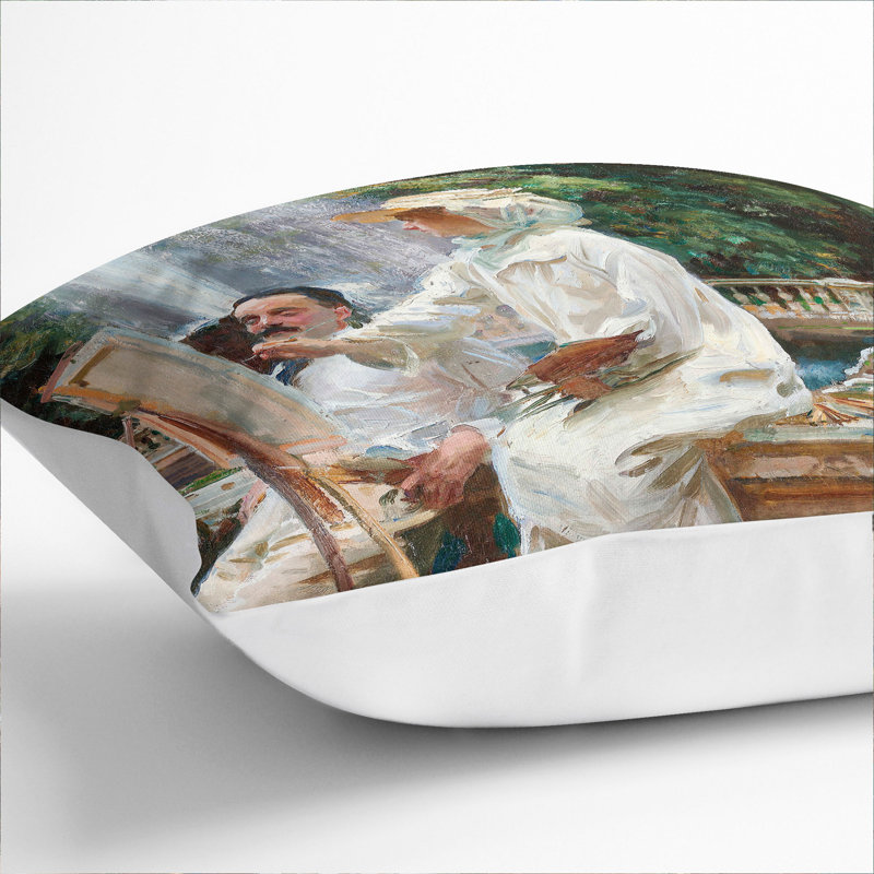 The Fountain, Villa Torlonia Scatter Cushion, White, 40cm H x 40cm W x 15cm D