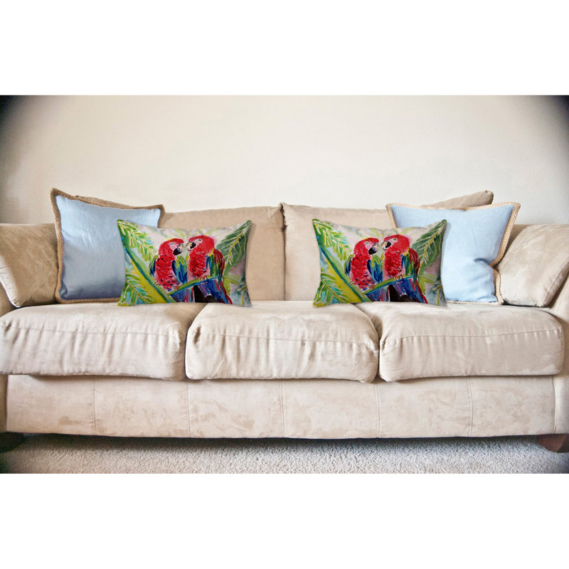  Two Parrots Indoor/Outdoor Lumbar Pillow, 16" x 20"