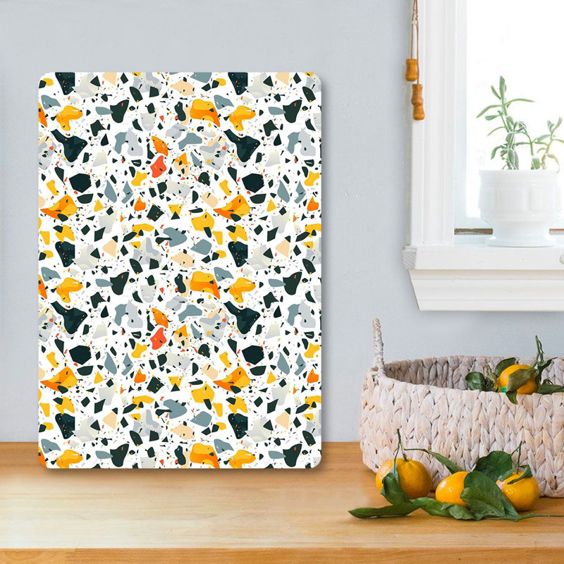 Flourish Premium Tempered Glass Cutting Board, 11.8 x 15.7 inches | Antibacterial, Easy Clean, Non-Slip Silicone Feet | 100% Durable Glass, Thickness: 0.16 inches | Ideal for Kitchen Prep, Safe & Stylish Cooking Solution
