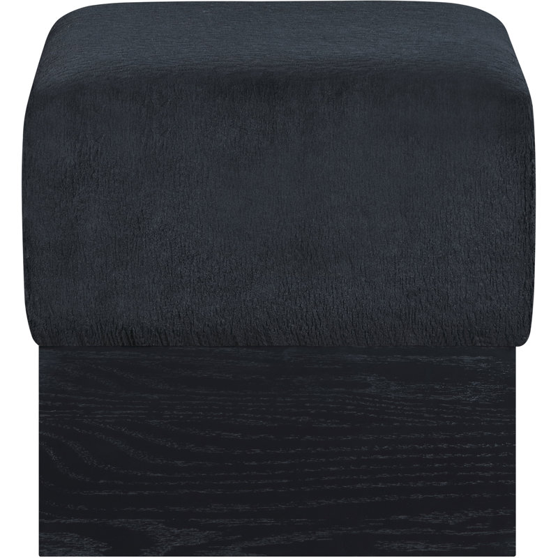 Repose-pieds / tabouret Madelen, Tissu en velours noir, Noir