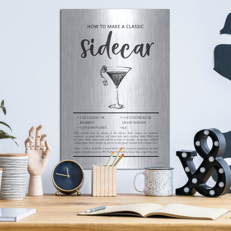  Art mural en métal «Sidecar» par 12 po x 16 po, H 16 po x l 12 po