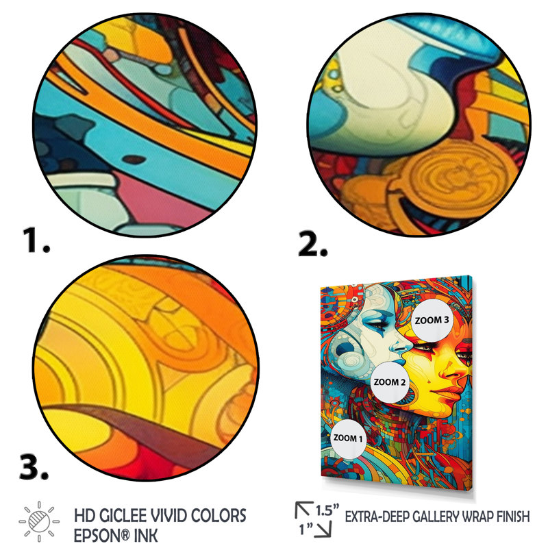 «Gorgeous Robot Couple in Love», reproduction, Cadre flottant blanc, H 20 po x l 12 po x P 1 po