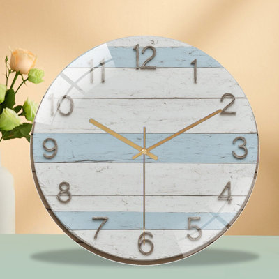 Horloge avec figurines et art de feu - Horloge murale moderne en verre 12 po