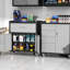 Armoire de rangement en métal sur roulettes avec portes verrouillables - l 29,14 po x P 16,07 po, H 33,87 po, 1 tiroir et coffre-fort, outil gris-noir H 33,87 po x P 16,07 po, 2 portes, gris, roulant