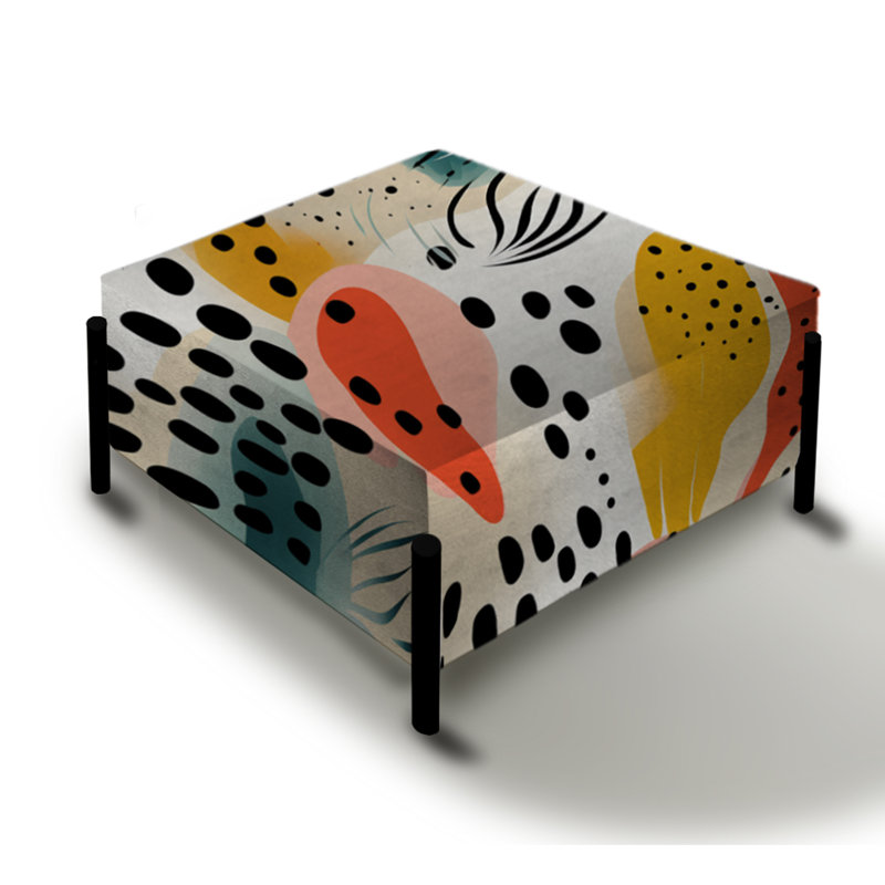 Feuilles de couleur douce à motif tropical II - grand repose-pieds carré tropical