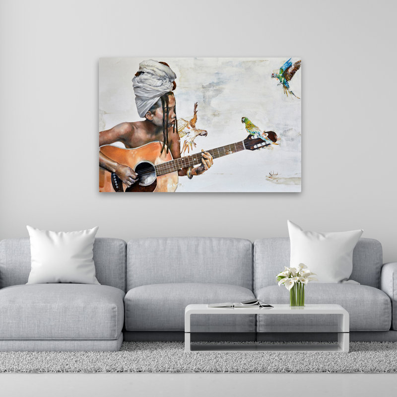 Dujour - Art musical d'oiseaux figuratifs, H 32 po x l 48 po