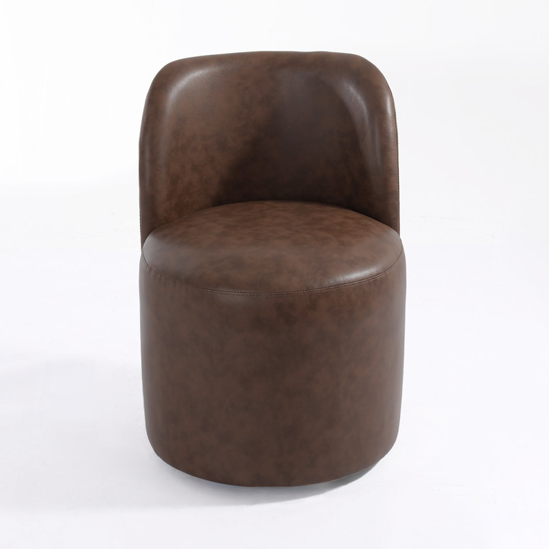 Orduno Upholstered Faux Leather Accent Chair, Brown