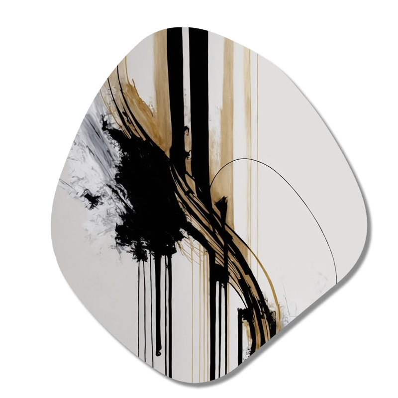 Golden Minimalist Abstract II - Sculpture murale en forme de nébuleuse abstraite, H 35 po x l 31 po x P 1 po