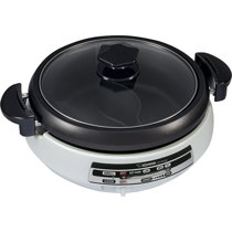 Large 1400W Multi-functional Non-stick Electric Shabu Shabu Hot Pot with  Ying-Yang Divider 