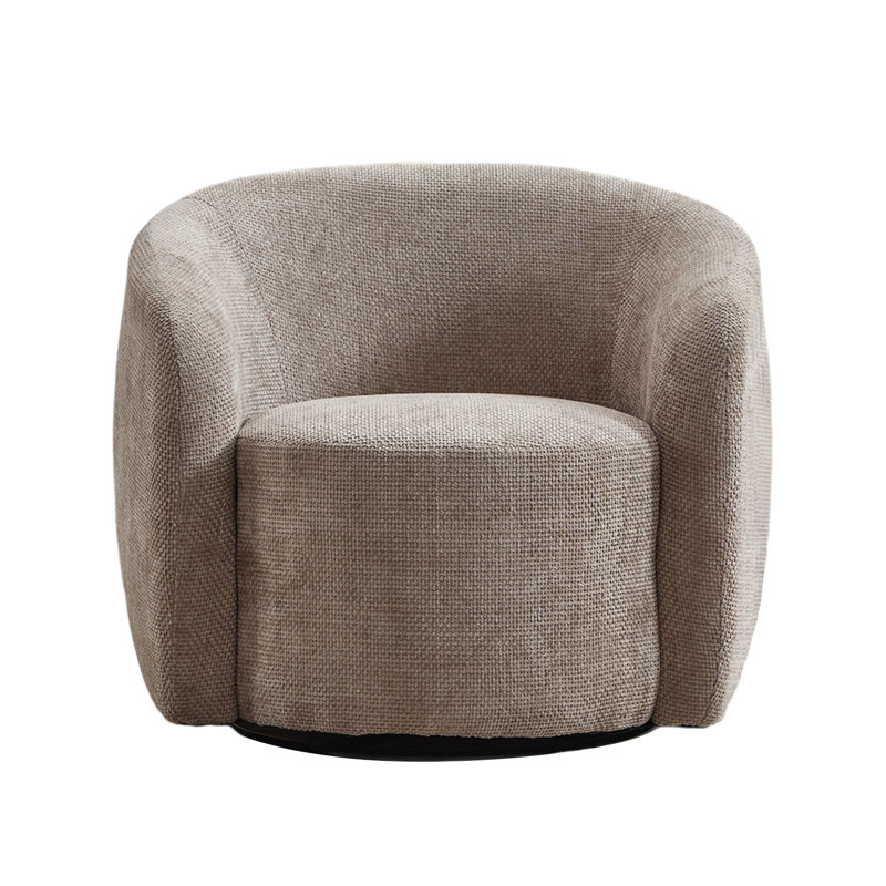 Fauteuil d'appoint pivotant en chenille de 31 po de large Castillon, Velours gris