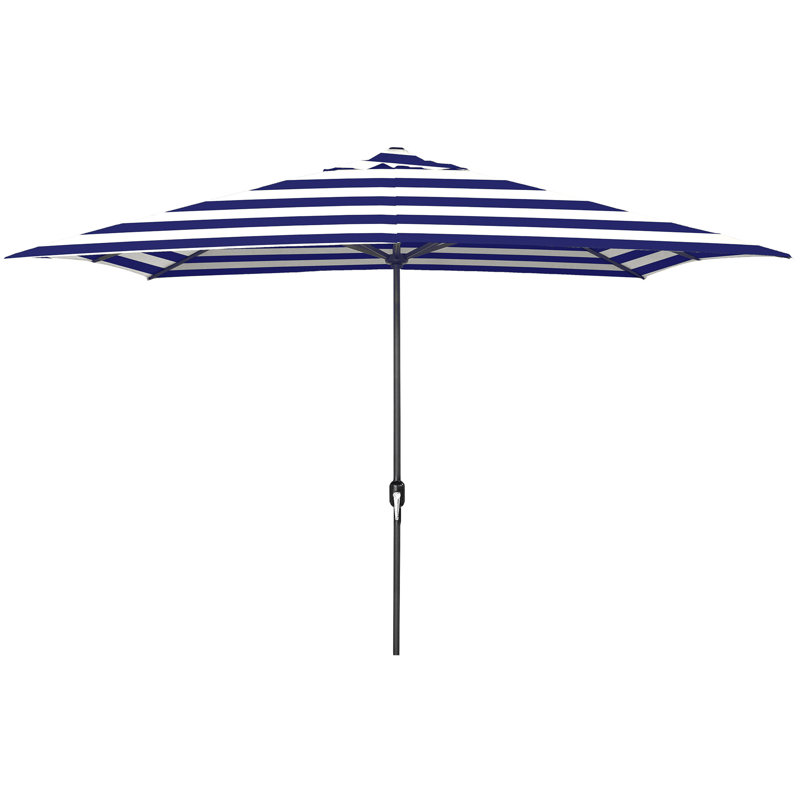 Parasol d'extérieur rectangulaire à manivelle 10 pi x 6 pi Houchin, Rouge