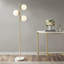 Lampe sur pied à 3 globes de lumière avec base en marbre