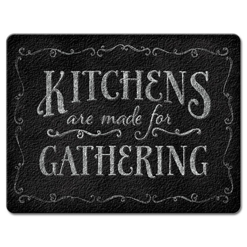 Large Rectangular Tempered Glass Cutting Board with Chalk Design