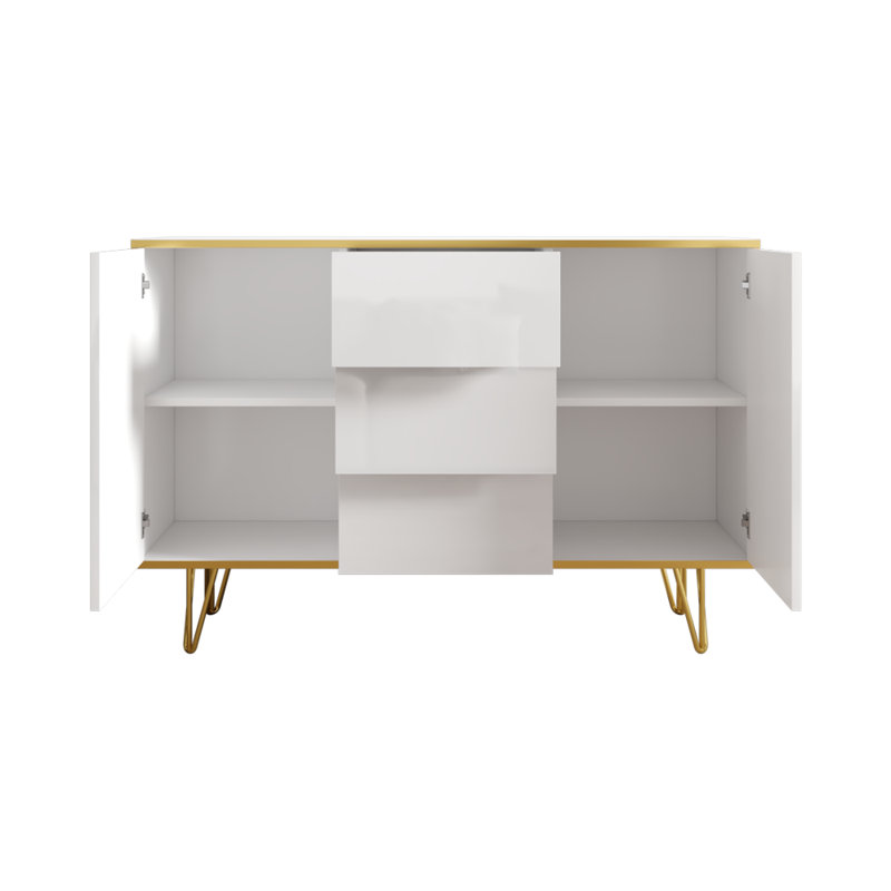 Gerritdina 55" Sideboard with High Gloss Finish, White