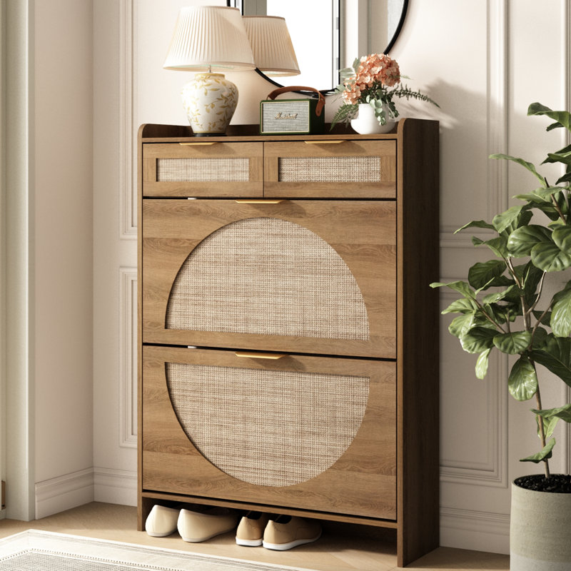 Armoire de rangement pour chaussures Anteus, Bois naturel