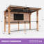 Pavillon de jardin d'extérieur en cèdre massif 10 pi x 8 pi avec support télé intégré et 4 tabourets de bar pivotants-131978796