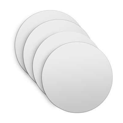Peel and Stick Mirror Tiles, Circular Domino Dot Design Set