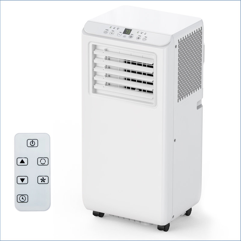 8000 Btu Portable Air Conditioner With 3-in-1 Cooling, Dehumidifying, And Fanning Functions, Remote Control, 24-hour Timer, Sleep Mode, Adjustable Thermostat, Window Kit, And Energy-efficient Design