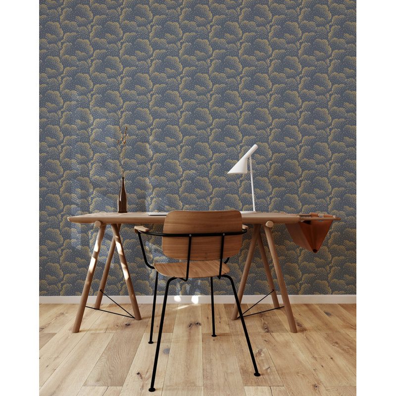 Revel 10' L x 24" W Peel and Stick Wallpaper Roll, Purple, Paper, Non-pasted