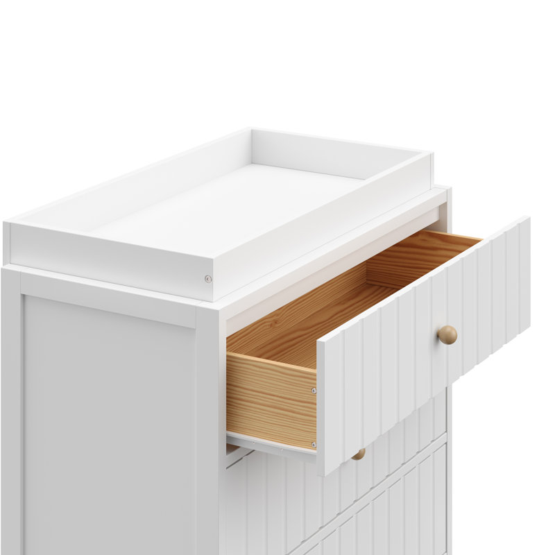 Ensemble de lit de bébé convertible 5-en-1 Graco Teddi, commode 3 tiroirs avec plateau à langer et ensemble de chambre de bébé inclinable électrique 3 pièces