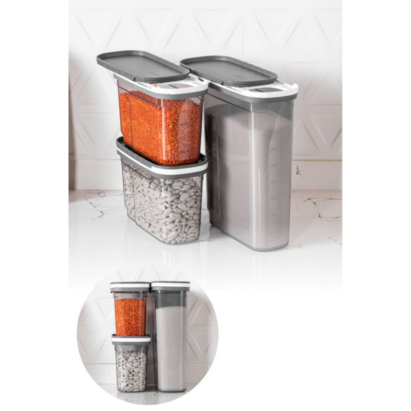 Durable Storage Box Set (3 Pieces), Anthracite Color, Large: 3.8 x 7.7 x 10.2 inches | Medium: 3.8 x 7.7 x 5.1 inches | 100% BPA Free Plastic, Dishwasher Safe | Organize Your Home, Kitchen & Office Efficiently
