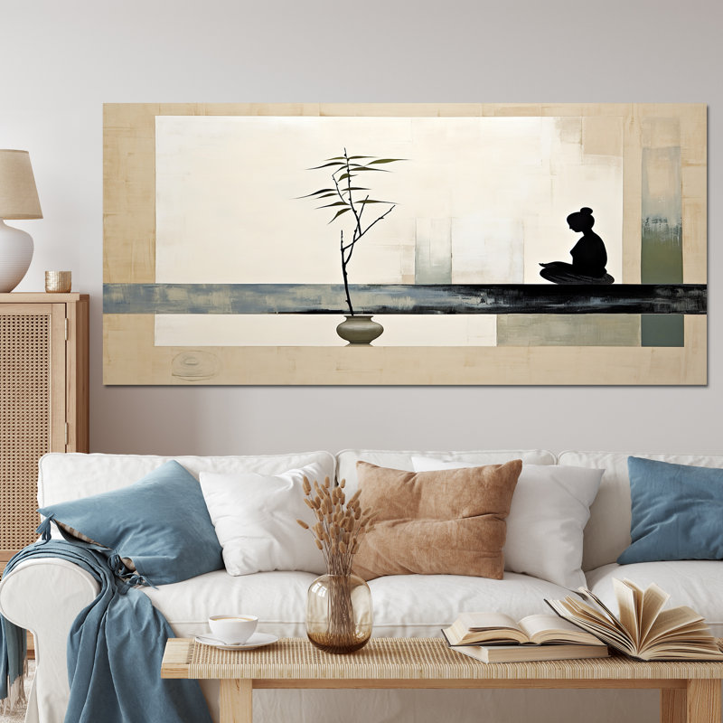 Mahmod Asian Art Modern Zen I - Art asiatique, art mural, H 30 po x l 40 po, Toile tendue, Sans cadre