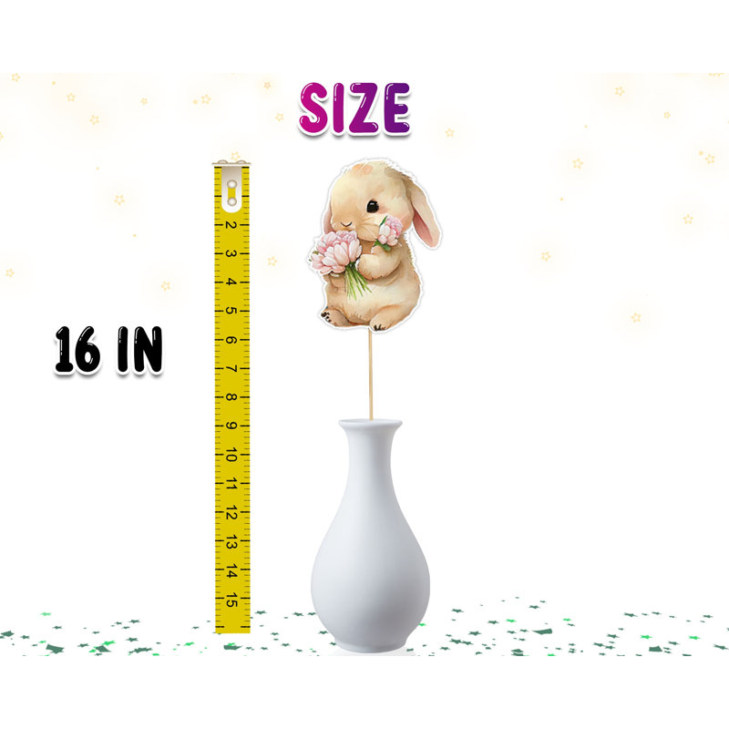 Ensemble de 5 centres de lapin pour fête de naissance et anniversaire - Adorable décoration de fête