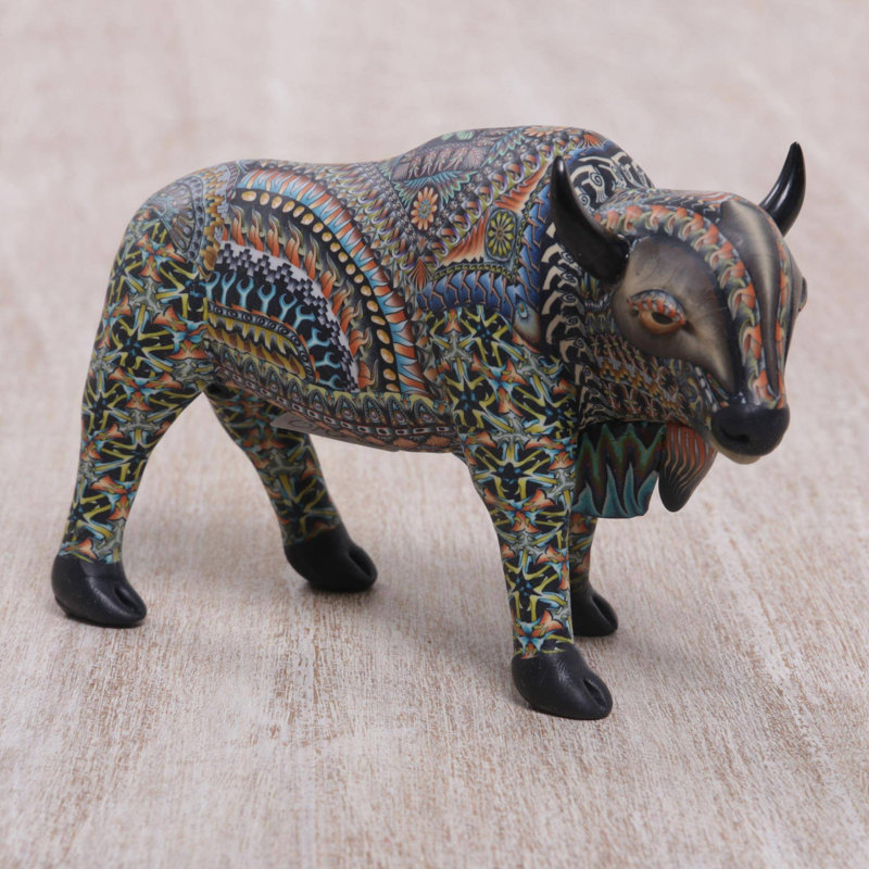Figurine majestueuse bison en argile polymère