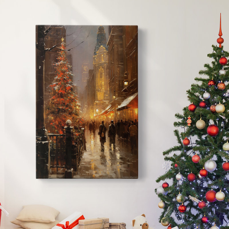 Art des Fêtes de Noël - Toile tendue avec châssis DCC XXVI, H 18 po x l 12 po
