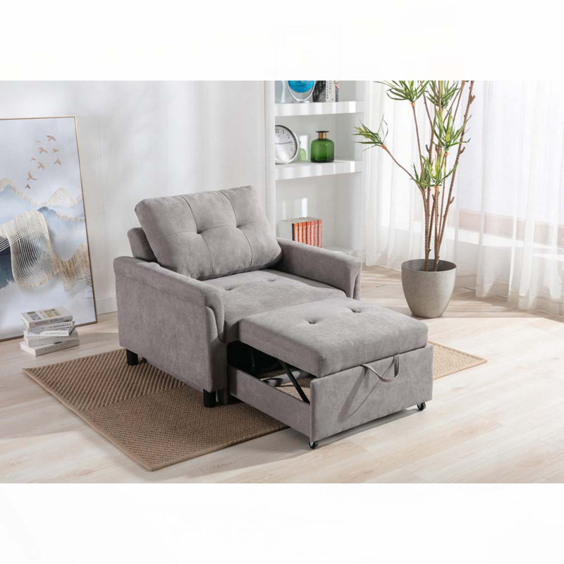 Fauteuil convertible tissé, Gris