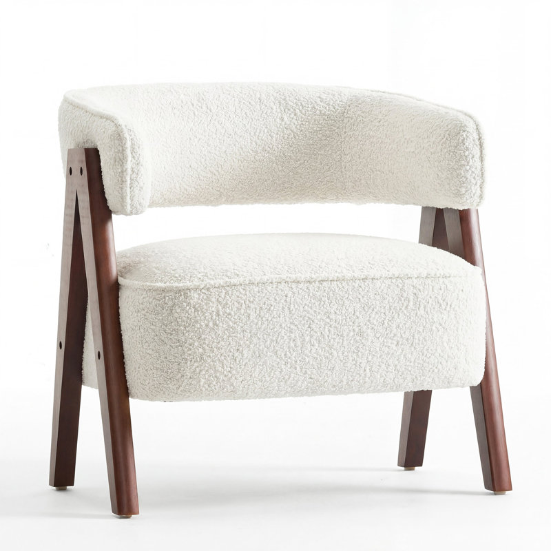 Fauteuil à oreilles Jaytin, Blanc cassé