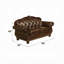 L'ensemble de salon 4 pièces comprend un canapé, une causeuse, une chaise et une table basse, un assortiment de cuir fleur espresso et une finition cerisier