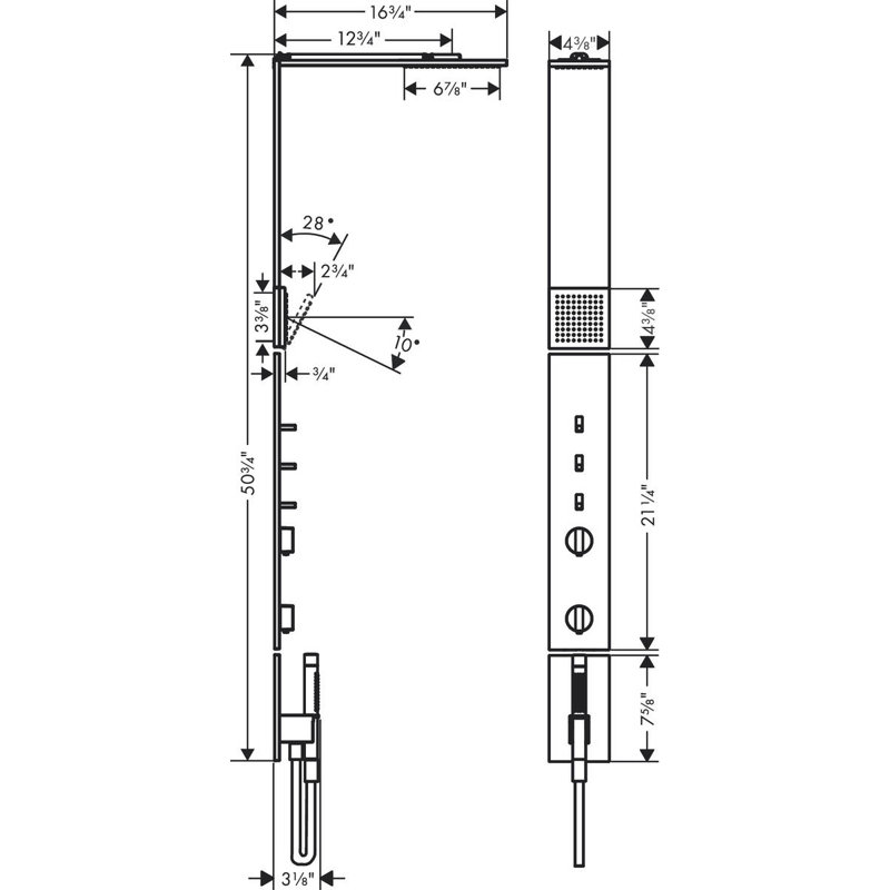 AXOR Showercomposition Shower Column Set,1.75 GPM, Brushed Gold Optic