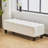 Boucle Upholstered Bench with Rubber Wood Legs,-334374055