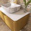 35.8'' Wall Mounted Single Sink Bathroom Vanity With Engineered Marble Top