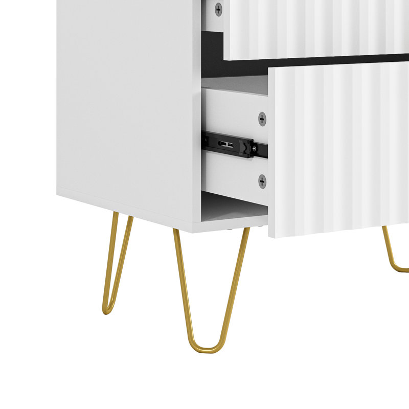 Armoire en bois 4 tiroirs, Blanc