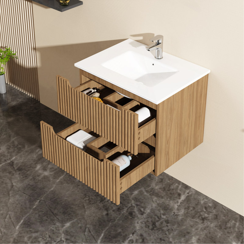 24" Wall-Mount Bathroom Vanity Cabinet Floating (Cabinet Only)