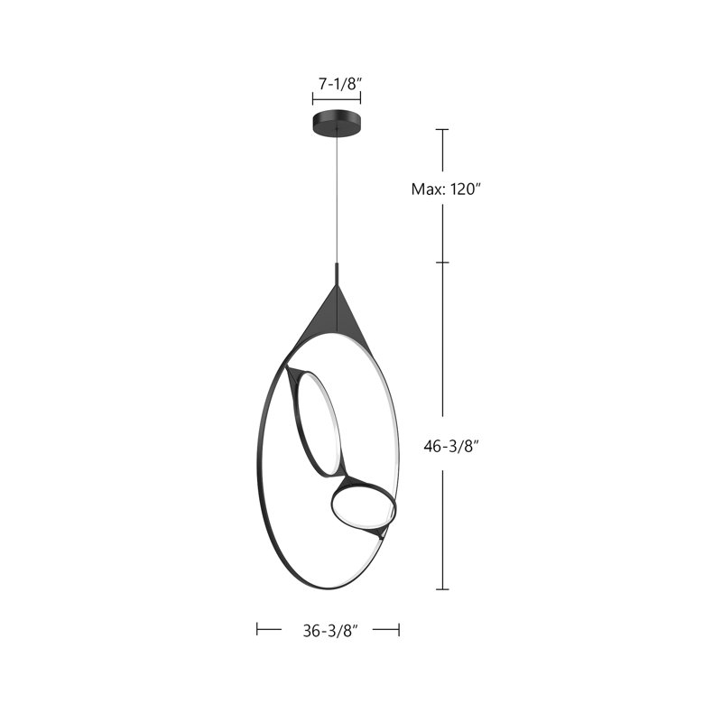 Serif 3 - Light LED Chandelier, 168" H x 36.38" W x 15" D