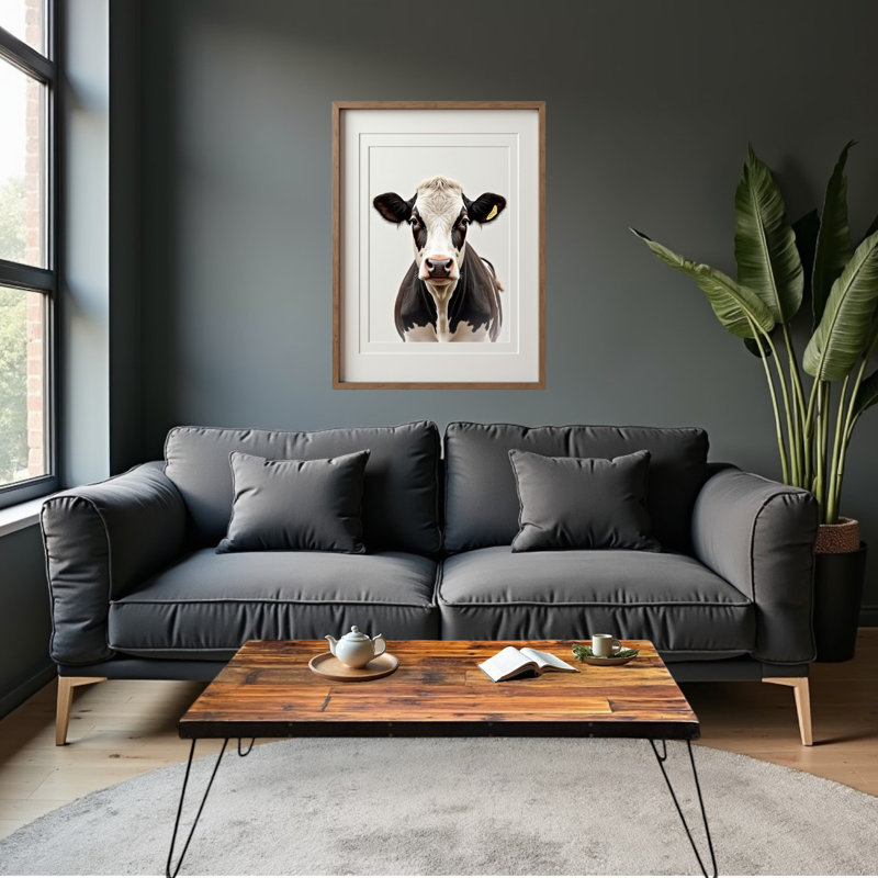 Table basse à 4 pieds en métal, H 13,5 po x L 42 po x l 24 po
