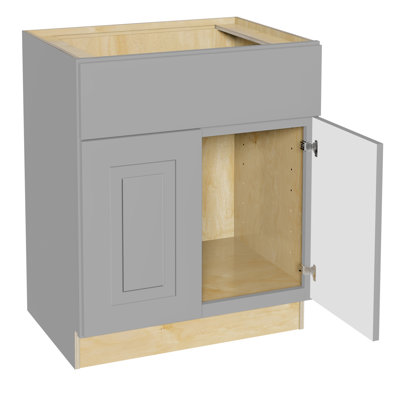 Gallery Express Briar Assembled 30 in W x 21 in D x 34.5 in H Vanity Depth Sink Base Kitchen Cabinet in Cloud