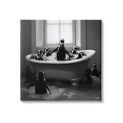 "Penguin Flock In Tub" par RB sur toile