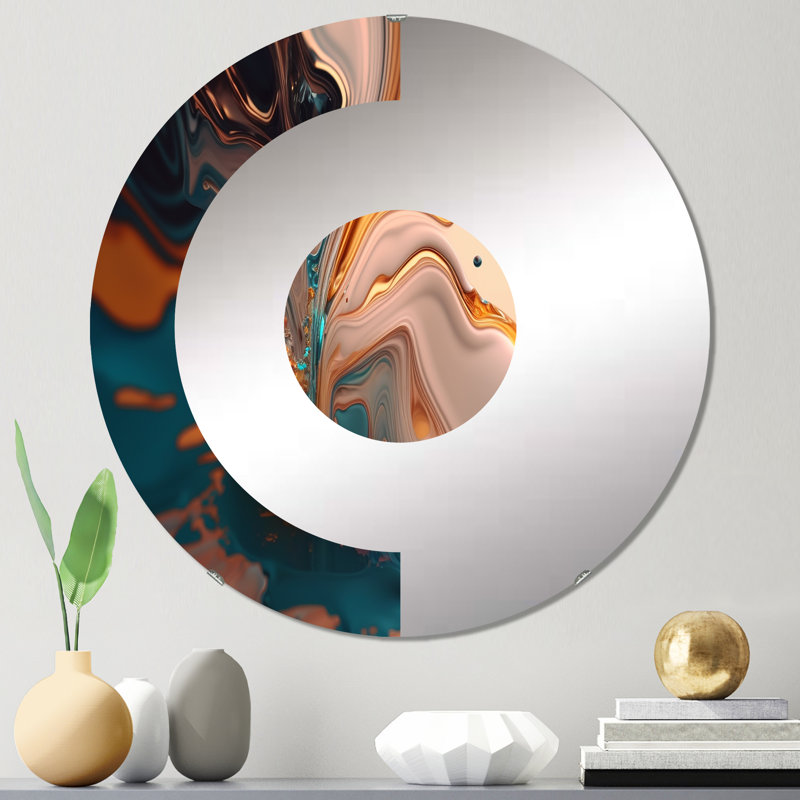 Jaqua - Miroir mural demi-cercle, 23,6 po x 23,6 po
